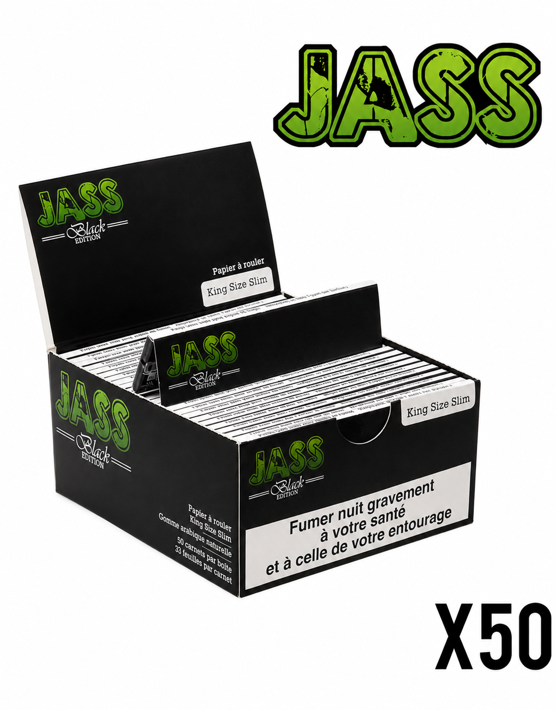 Feuille A Rouler Jass Slim + Tips Black Edition
